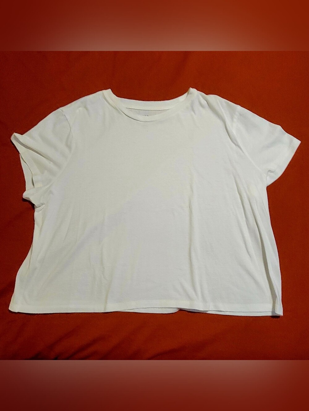 GAP Women's White Shrunken Short-Sleeve Crewneck Tee XXL